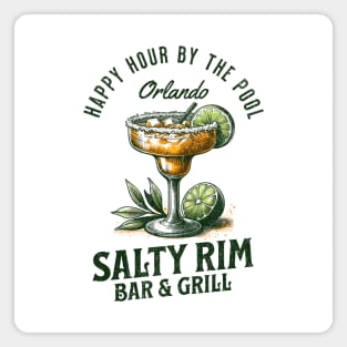 The SALTY RIM Bar and Grill Orlando Florida Poolside Pool Bar Distressed Design Magnet